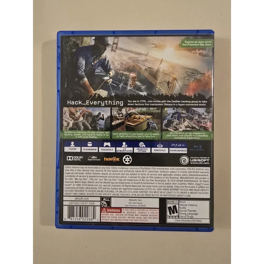 Watch Dogs 2 - Sony PlayStation 4 PS4 TESTED